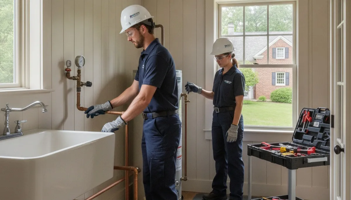 Milwaukee, WI plumber repairing a pipe for a residential plumbing service
